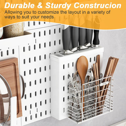 CARLA HOME Pegboard Wall Organizer Kit with 3 Modular Panels & 17 Accessories for Office, Gaming & Craft Storage 6