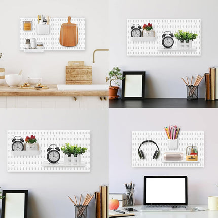CARLA HOME Pegboard Wall Organizer Kit with 3 Modular Panels & 17 Accessories for Office, Gaming & Craft Storage 8