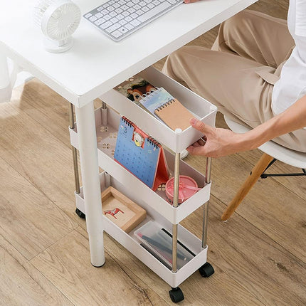 CARLA HOME Slim Storage Cart Organizer Trolley with Wheels for Kitchen, Bathroom, Laundry & Narrow Spaces (3 tier) 5