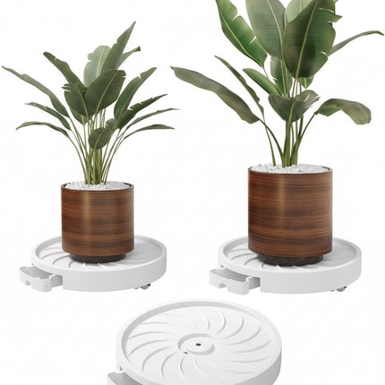 CARLA HOME 2-Pack Rolling Plant Stand with 360° Wheels for Indoor Pots (26 cm)