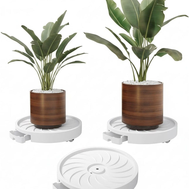 CARLA HOME 2-Pack Rolling Plant Stand with 360° Wheels for Indoor Pots (26 cm)
