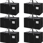 CARLA HOME 6-Pack Large Moving Storage Bags with Zippers & Handles with 95 Liters Capacity for Space Saving, Travel, Camping & Organization (Black)