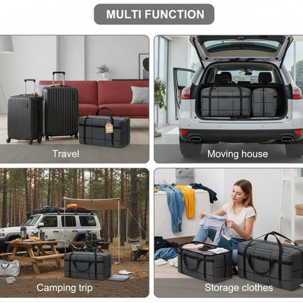 CARLA HOME 2-Pack 180L Extra Large Moving Storage Bags with Handles & Duty Zippered for Clothes, Travel, Space Saving & Camping 3
