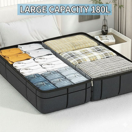CARLA HOME 2-Pack 180L Extra Large Moving Storage Bags with Handles & Duty Zippered for Clothes, Travel, Space Saving & Camping 6