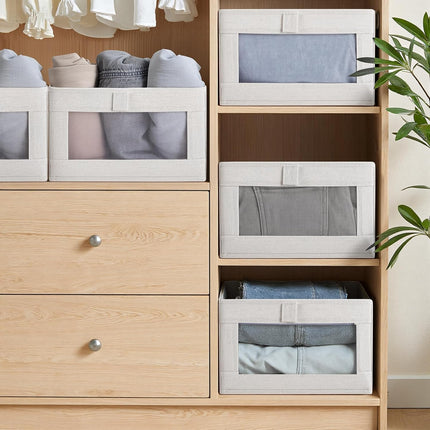 CARLA HOME 6 Pack Closet Storage Bins with Clear Window for Shelves, Clothes, Toys, Wardrobe & Bedroom Organization 2