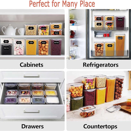 CARLA HOME 8 Piece Airtight Food Storage Containers Set with Lids & Labels for Kitchen Storage 5