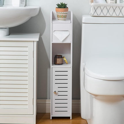 CARLA HOME Slim Bathroom Cabinet with Toilet Paper Holder for Toilet or Laundry Room 2
