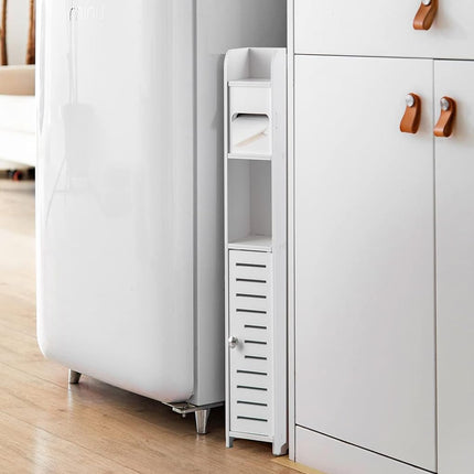 CARLA HOME Slim Bathroom Cabinet with Toilet Paper Holder for Toilet or Laundry Room 5