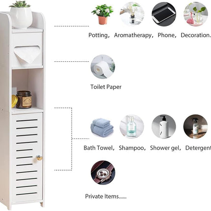 CARLA HOME Slim Bathroom Cabinet with Toilet Paper Holder for Toilet or Laundry Room 6