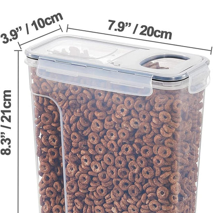 CARLA HOME Airtight Cereal Storage Containers BPA-Free Food Dispensers with Pouring Lids for Pantry & Kitchen (4 Pack 2,5L) 3