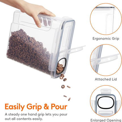 CARLA HOME Airtight Cereal Storage Containers BPA-Free Food Dispensers with Pouring Lids for Pantry & Kitchen (4 Pack 2,5L) 4