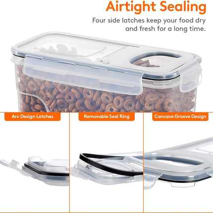 CARLA HOME Airtight Cereal Storage Containers BPA-Free Food Dispensers with Pouring Lids for Pantry & Kitchen (4 Pack 2,5L) 5