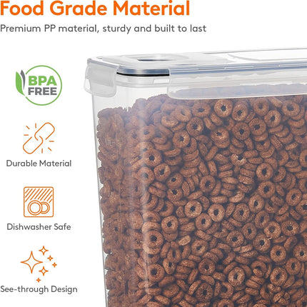 CARLA HOME Airtight Cereal Storage Containers BPA-Free Food Dispensers with Pouring Lids for Pantry & Kitchen (4 Pack 2,5L) 6