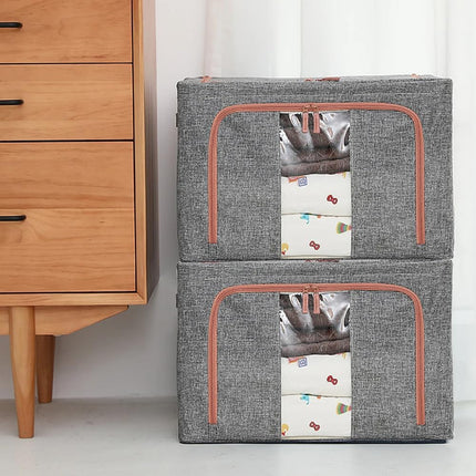 CARLA HOME 3 pack Large Clothes Storage Bins with Lids for Clothing, Bedding, Blankets, Toys (66L capacity - Grey) 6