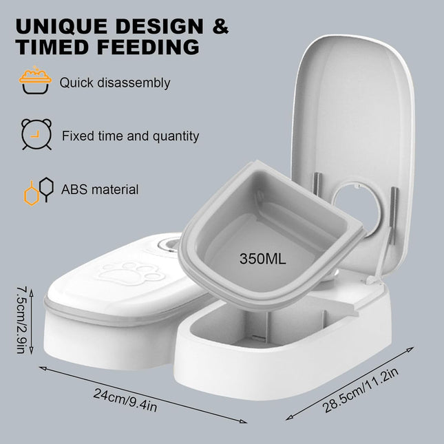 CARLA HOME 2 Meal Automatic Pet Feeder with Timer for Cat & Dog Wet & Dry Food (Dual Bowl 700ML) 2