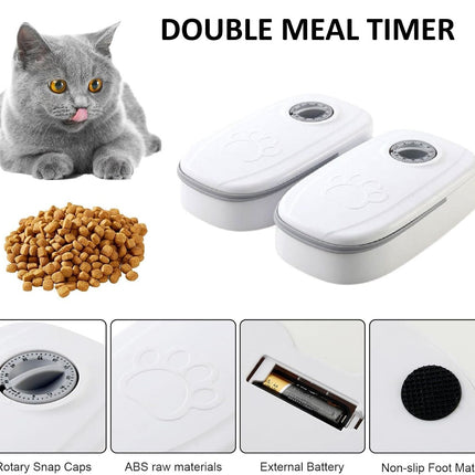 CARLA HOME 2 Meal Automatic Pet Feeder with Timer for Cat & Dog Wet & Dry Food (Dual Bowl 700ML) 3