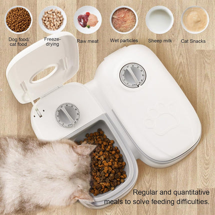 CARLA HOME 2 Meal Automatic Pet Feeder with Timer for Cat & Dog Wet & Dry Food (Dual Bowl 700ML) 6