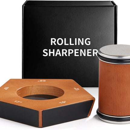 CARLA HOME Rolling Knife Sharpener Kit with 5 Magnetic Angles (12°/15°/17°/19°/22°) for Chef & Home Kitchen Use