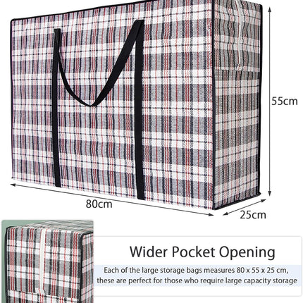 CARLA HOME 6 Pack Large Moving Storage Bags with Zipper & Handles for Clothes, Bedding, Blankets, Dorm & Travel (80x55x25cm) 3