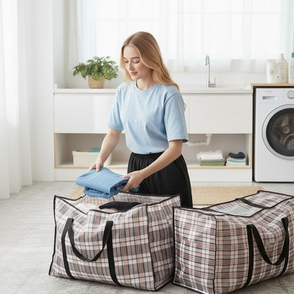 CARLA HOME 6 Pack Large Moving Storage Bags with Zipper & Handles for Clothes, Bedding, Blankets, Dorm & Travel (80x55x25cm) 8