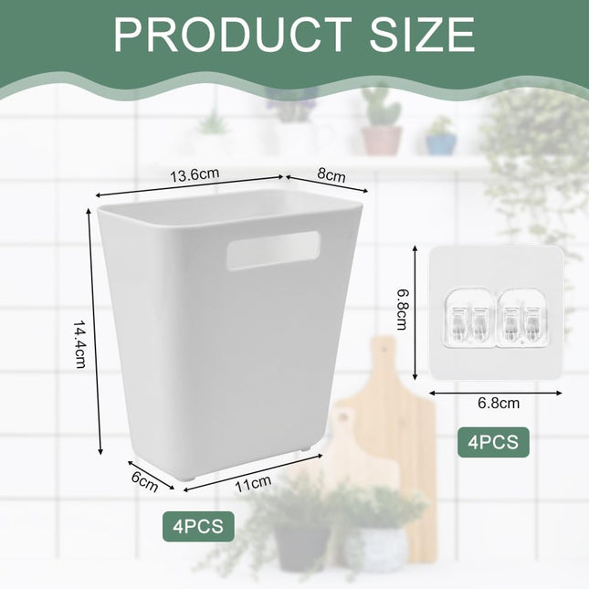 CARLA HOME 4-Pack Self-Adhesive Wall Storage Box for Cabinet Doors, Kitchen, Bathroom & Office 2