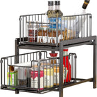 CARLA HOME 2 Tier Sliding Cabinet Organizer Drawer Storage Rack for Kitchen or Bathroom