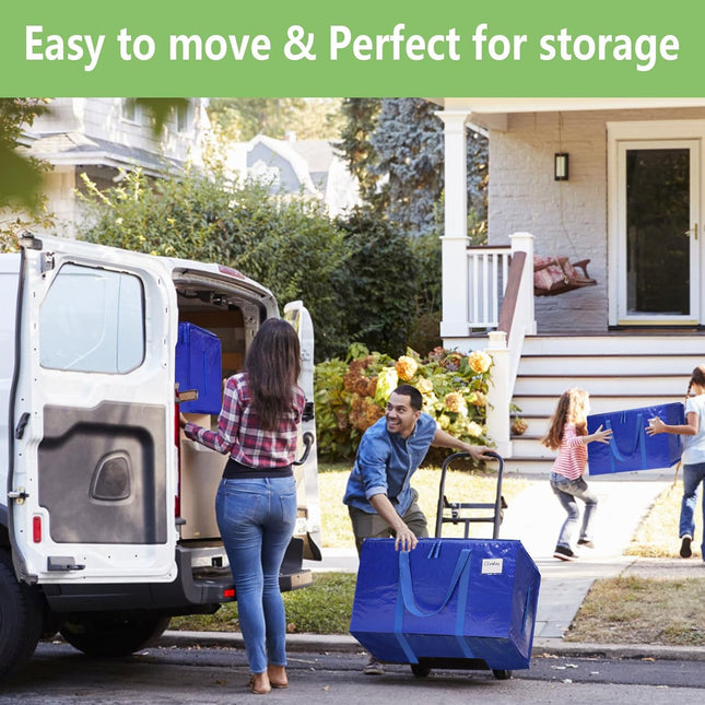 CARLA HOME 12-Pack Large Moving Storage Bags with Zippers & Handles with 95 Liters Capacity for Space Saving, Travel, Camping & Organization (Blue) 2