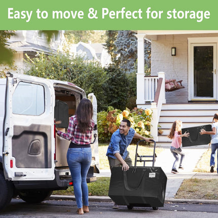 CARLA HOME 12-Pack Large Moving Storage Bags with Zippers & Handles with 95 Liters Capacity for Space Saving, Travel, Camping & Organization (Black) 6