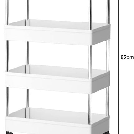 CARLA HOME Slim Storage Cart Organizer Trolley with Wheels for Kitchen, Bathroom, Laundry & Narrow Spaces (4 tier) 2