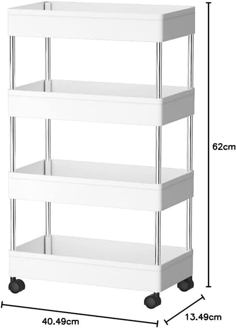 CARLA HOME Slim Storage Cart Organizer Trolley with Wheels for Kitchen, Bathroom, Laundry & Narrow Spaces (4 tier) 2