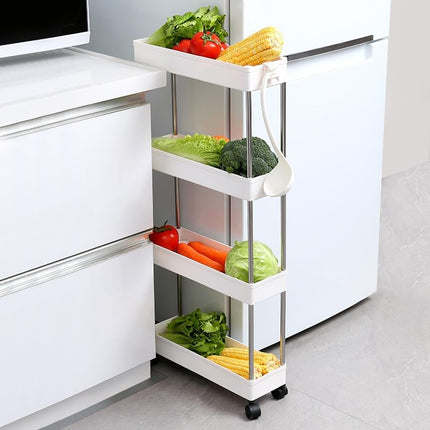 CARLA HOME Slim Storage Cart Organizer Trolley with Wheels for Kitchen, Bathroom, Laundry & Narrow Spaces (4 tier) 6