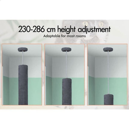 CARLA HOME Floor to Ceiling Cat Tree Tower  with Adjustable Height 230-286cm for Indoor Cats (Grey) 4