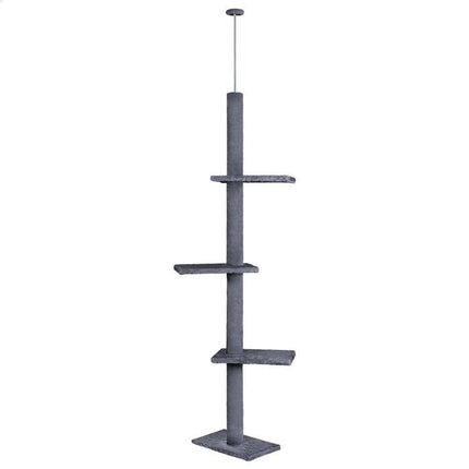 CARLA HOME Floor to Ceiling Cat Tree Tower  with Adjustable Height 230-286cm for Indoor Cats (Grey) 10