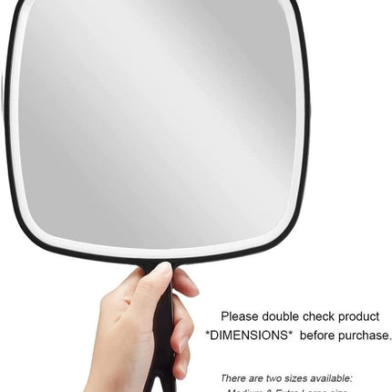 Extra Large Black Handheld Mirror with Handle (31,5 x 23 cm) 2