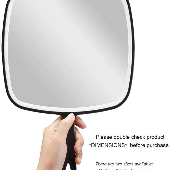 Extra Large Black Handheld Mirror with Handle (31,5 x 23 cm) 2