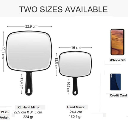 Extra Large Black Handheld Mirror with Handle (31,5 x 23 cm) 3