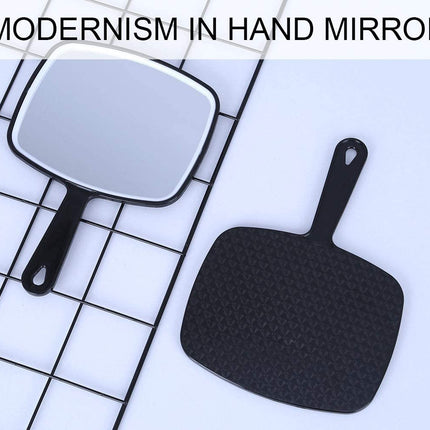 Extra Large Black Handheld Mirror with Handle (31,5 x 23 cm) 5