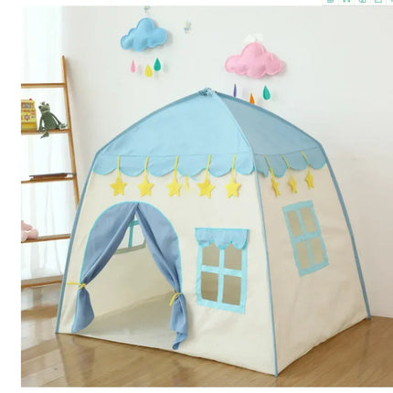 130CM Portable Kids Castle Tent Large Blue 2