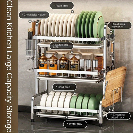 Compact Rust-Proof Dish Drying Rack Set 2