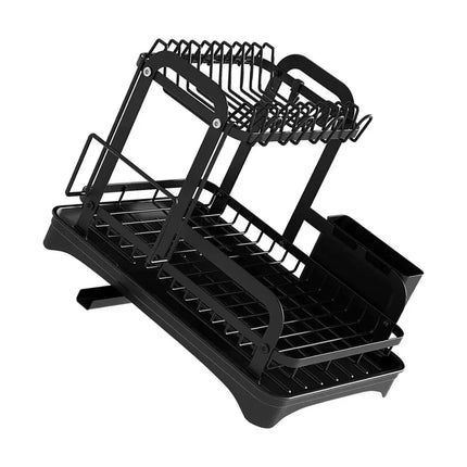 2 Tier Dish Drainer Rack with Drain Basket 5