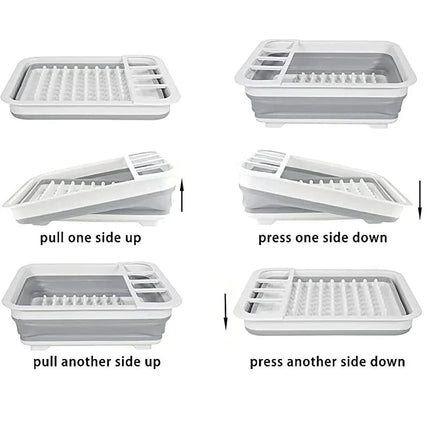 Foldable Kitchen Dish Rack Storage Tray 2