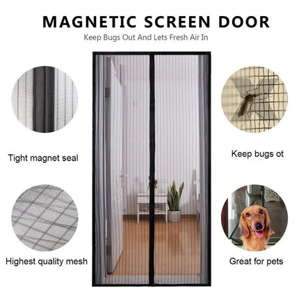 Magnetic Mosquito Net Door Screen 80x210cm White 6
