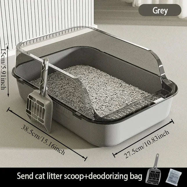 High Side Cat Litter Box with Scoop 2