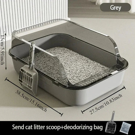 High Side Cat Litter Box with Scoop 7