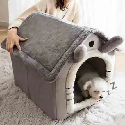 Soft Indoor Dog House & Bed - Washable Grey 4