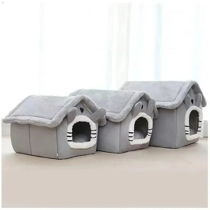 Soft Indoor Dog House & Bed, Washable Grey 2
