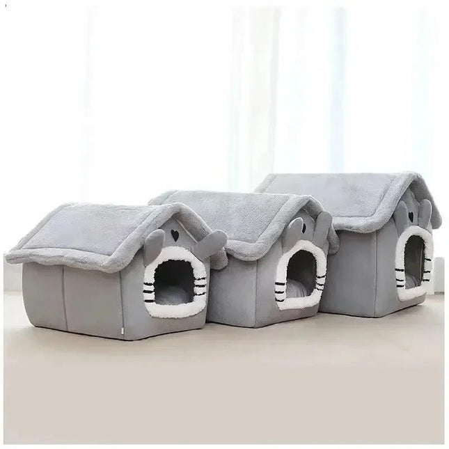 Soft Indoor Dog House & Bed, Washable Grey 2