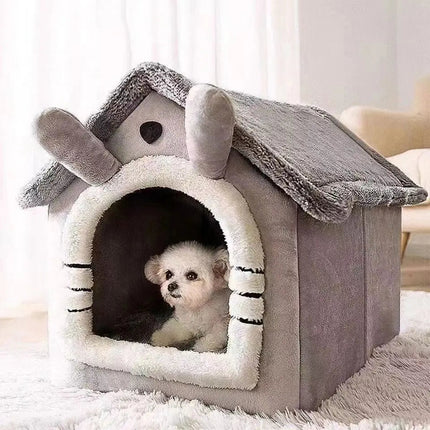 Soft Indoor Dog House & Bed, Washable Grey 4