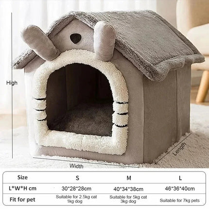 Soft Indoor Dog House & Bed, Washable Grey 6