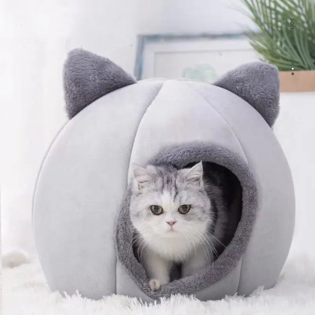 2024 Cat House Bed Soft Washable Grey XL 39x39x40cm 2